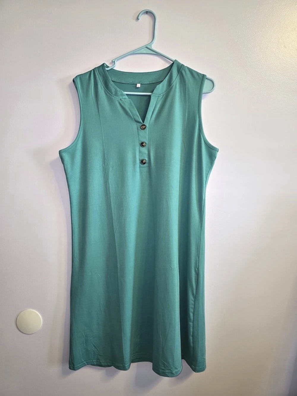 Women's Sleeveless Mini Dress in Green Size Large